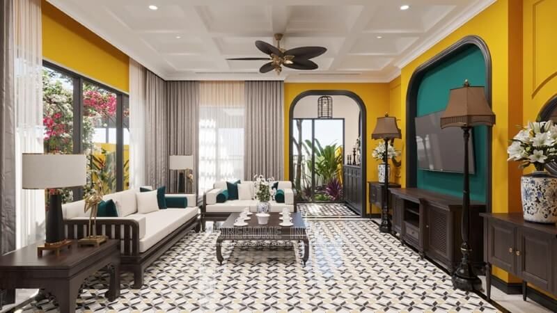 Thiết kế nội thất cho biệt thự theo phong cách Á Đông.